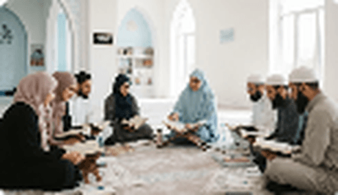 Halaqah tilawah dan hafalan Al-Qur'an santri SAQU